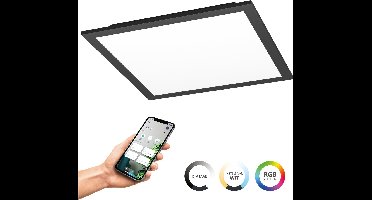EGLO connect.z Moradillo Smart LED Paneel - 29.5 x 29.5 cm - Zwart - Instelbaar RGB & wit licht - Dimbaar - Zigbee