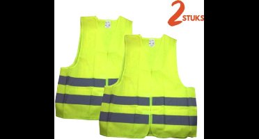 All Ride Geel Veiligheidshesje - 2 Stuks - Veiligheidsvest Geschikt voor S tot XXXL