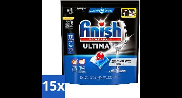 15 x Finish - Vaatwasmiddel - Ultimate Vaatwastabletten Regular - Krachtige Reiniging - 17 capsules - Vaatwasmiddel - Vaatwastabletten - Vaatwasmiddel Tablet - Vaatwasmiddel Krachtig - Vaatwasmiddel Zonder Voorspoelen
