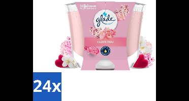 Glade - Geurkaars I Love You - 100% Raapzaadwas - 204 g - Voordeelverpakking - 24 stuks