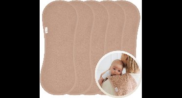 Funnies Spuugdoekjes 5 Stuks Pinkstone - Set van 5 Zachte Spuugdoekjes - Monddoekjes - Kwijldoekjes - 20x55 cm - Absorberend en Zacht - 100% Katoenen Badstof - Perfect voor na de Borstvoeding, Voeden en Bescherming van Kleding