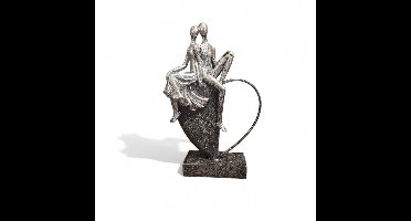 Sculptuur Just US - 5x23x29 cm - polyresin - antiek silver