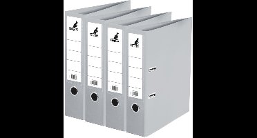 Ringband map/ordners 2 gaats A4 - 4x - grijs - 31 x 28 x 7 cm - Documenten/papieren opbergen - Kantoorartikelen