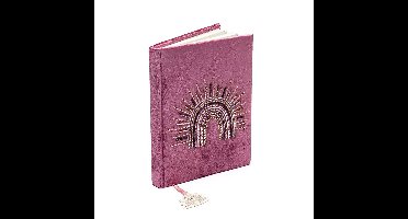 Notitieboek fluweel paars met regenboog – 20 cm x 15 cm