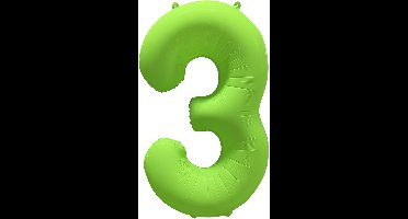 Riethmüller - Folieballon cijfer 3 - neon groen - 86 cm