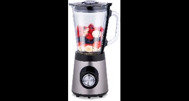 alpina Blender Smoothie 1.5L - Mixer 500W met Glazen Kan - Keukenmixer met 2 Snelheden en Pulserende Functie - Antislip Voetjes - Eenvoudig te Reinigen