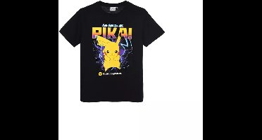 Pokémon T-Shirt Kinderen Zwart – Pikachu Print – 100% Katoen – Gotta Catch ’Em All – Maat 170/176