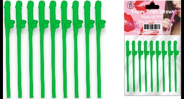 Herbruikbare Piemel Rietjes Groen 10 Stuks 19cm