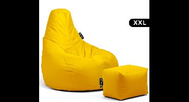 Casacomfy – Premium XXL – Complete Zitzak met Voetenbankje – Geel – Waterbestendig – Volwassenen