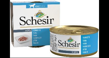 10x Schesir Hondenvoer Blik Jelly Tonijn 150 gr