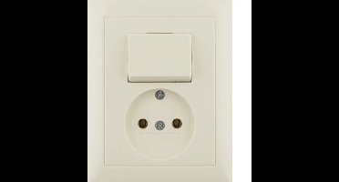 Berker S.1 Combinatie Schakelaar & Wandcontactdoos – Crème – Zonder Randaarde
