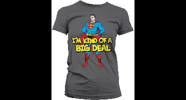 Superman I'm Kind Of A Big Deal Girly Tee Damen T-Shirt Dark-Grey-M