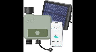 MMOBIEL Smart WiFi Irrigatietimer – Automatische Bewateringscomputer op Zonne-energie & USB – 30m Draadloos Bereik, Weerbestendig, Eenvoudige Installatie – Tuinsproeier voor Tuin & Gazon