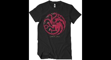 Game of Thrones T-Shirt TargaryenFire & Blood T-Shirt WB-1-GOT003-H71-8 Black-XXL