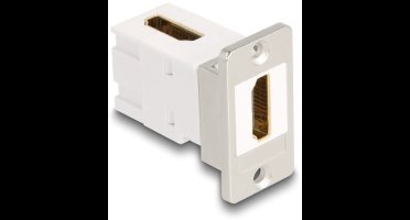 HDMI haaks (90°) Keystone module | met inbouwframe | HDMI2.1 (8K 60Hz + HDR) | wit