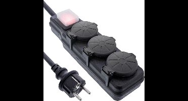IP44 outdoor stekkerdoos met 3 contacten | schakelaar | 5 meter