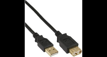 USB naar USB verlengkabel - USB2.0 - tot 0,5A / zwart - 10 meter