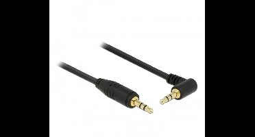 3,5mm Jack stereo audio kabel - haaks - verguld / zwart - 3 meter