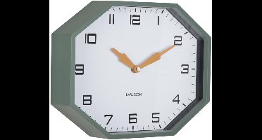 Karlsson Wandklok Modern Factory Octagon - Groen - 32x32x26cm - Wandklok Modern