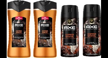 AXE Copper Santal - Pakket - 2 x Douchegel & 2 x Deo Spray