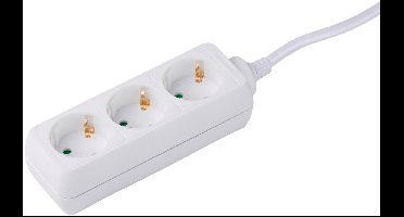 Grundig Socket 3 Way 3x1.5mm 1.5m Wht - Kunststof