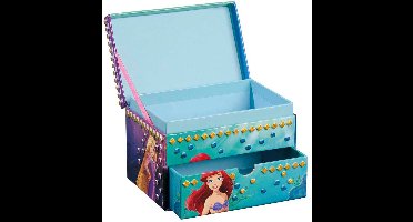 Disney Princess Juwelenkistje – Knutselset met glittersteentjes voor meisjes – Versier je eigen sieradendoosje met Elsa, Ariel, Belle en meer – Creatief en persoonlijk cadeau – Met vakjes voor sieraden en kleine schatten – Vanaf 3 jaar