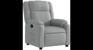 vidaXL - Fauteuil - verstelbaar - stof - lichtgrijs