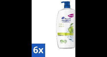6 x Head & Shoulders - Anti-Roos Shampoo - Apple Fresh - Pompflacon - 1000 ml - Anti-Roos Shampoo - Roos Shampoo - Hoofdhuidverzorging - Haarverzorging - Apple Fresh