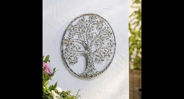 Home Deco Wanddecoratie levensboom 40cm zacht groen