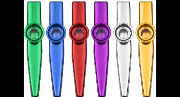Kazoo - metaal Kazoo - 6 stuks gekleurde Kazoos - Kazoo fluit - muziekinstrument metaal