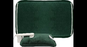 STAUS&BACH Aura - Elektrische kruik met hoes voor je handen - Fleece - Warmwaterkruik baby - Babykruik - Groen