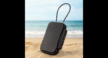 Designed by Man - Strandkluis – Waterdichte Sleutelbox Zwart – 235x141x58mm – Met Resetbaar Cijferslot – Compact en Schokbestendig – Veilig Opbergen Sleutels & Waardevolle Spullen – Ideaal voor Strand, Zwembad en Reizen