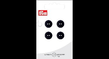 Knoop 2 gaatjes 12mm zwart 4st - Knopen - Prym