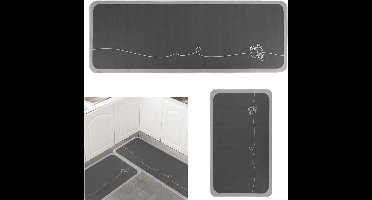 DailySupplies® Keukenloper - Keukenmat - Keuken Vloerkleed - Wasbaar - Grijs