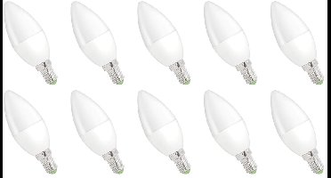 Spectrum LED Kaarslamp E14 6W - 230V - 540 Lumen - 4000K Neutraal Wit - Natuurlijk Licht - Energiezuinig - 10 stuks