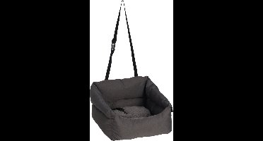 Autostoel hond – Flamingo Autostoel Jangles Grijs – 50x50x14,5cm – compact & veilig – met uitneembaar kussen