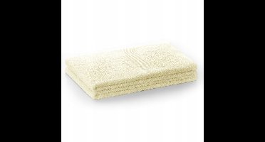 Zachte Crème Handdoek met Boord 50x100 cm - Luxe Katoen & Bamboe