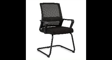 Ergonomische Bureaustoel – Kantoorstoel – Vergaderstoel – Gastenstoel – Werkstoel – Met Lendensteun – Ademend Mesh – Stevig Metalen Frame – Sledevoet – Zonder Stroom