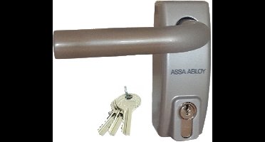 ASSA ABLOY paniekdeurkruk met cilinderslot - zilver