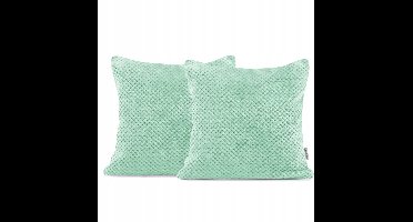 DecoKing Henry Sierkussenhoes Mint Groen 45x45cm - Takkend Jacquard