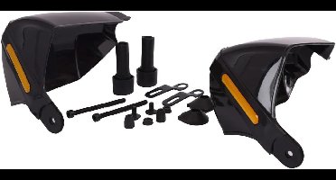 Motorfiets Handbeschermers Set 22 mm Stuurbescherming Windscherm Zwart