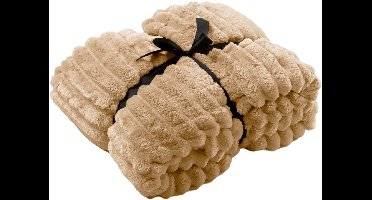 Dutch Decor - Plaid 150x200 cm - RICKY - superzacht, extra dik, warm, donzig, flannel fleece – beige