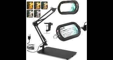 DailySupplies® Vergrootglas met Verlichting - Loeplamp - Vergrootspiegel Led - Zwart