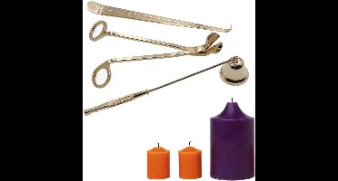 Candle Tools - 3 in 1 - Extinguishers - Daughter - Scissors - safe extinguishing - Gold