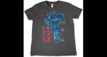 Transformers Kinder T-Shirt Optimus Prime Kids Tee HSB-12-TF1202-DTF556 DarkGrey-12 Jahre