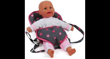 Bayer Chic Poppendraagzak (grijs/roze/ster)