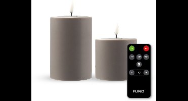 FlinQ LED Kaarsen met Bewegende Vlam - Volledig waterdicht en Uv-Bestendig - Voor Binnen & Buiten - Inclusief Afstandsbediening met Timer en Dimfunctie - Nep Kaarsen met Flikkerende Vlam - Dinerkaarsen - 2 stuks