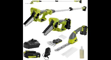 ApexArte® Telescopische Snoeischaar - Mini Kettingzaag - Heggenschaar - Takkenschaar - Takkenzaag - Elektrische Snoeizaag met Accu - Groen