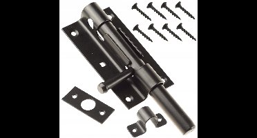 Zwarte Deurschuif L100 voor Buiten - Inclusief Bevestigingsmateriaal