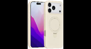 TUNIQ Backcover Hoesje voor iPhone 17 Pro Max - MagSafe met Ringstand - Antique Wit